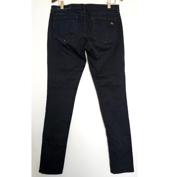 Rag & Bone Ridley Moto Jean Low Rise Skinny Slim Zipper Pockets 29 Wax Black - Picture 3 of 10